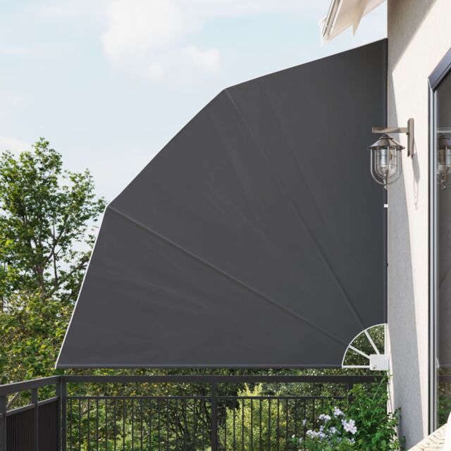 Berkfield Home Balcony Privacy Screen Folding Manual Black 210 x 210 cm Fabric - image 1