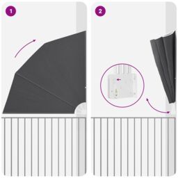 Berkfield Home Balcony Privacy Screen Folding Manual Black 210 x 210 cm Fabric - thumbnail 8