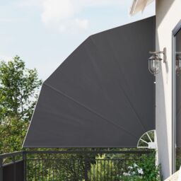Berkfield Home Balcony Privacy Screen Folding Manual Black 210 x 210 cm Fabric - thumbnail 1