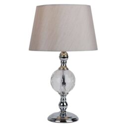 Pagazzi Vanessa Polished Chrome & Glass Table Lamp in Silver