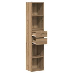 Berkfield Home Book Cabinet Artisan Oak 36x30x171 cm Engineered Wood in Brown - Size: 36 x 30 x 171 cm - thumbnail 7