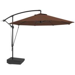 OUTSUNNY Garden Cantilever Parasol with Cover Weighted Base Wind Strap Brown - thumbnail 2