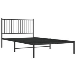 Berkfield Home Metal Bed Frame with Headboard Black 107x203 cm - thumbnail 1