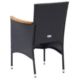 Berkfield Home Garden Dining Chairs 4 pcs Poly Rattan Black - thumbnail 6