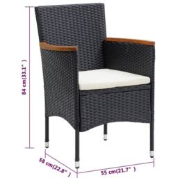 Berkfield Home Garden Dining Chairs 4 pcs Poly Rattan Black - thumbnail 8