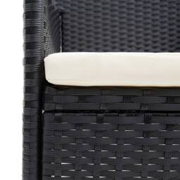 Berkfield Home Garden Dining Chairs 4 pcs Poly Rattan Black - thumbnail 7
