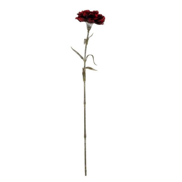 Lemon Pavilion Furniture and Decor Carnation Stem Artificial Flower - Plastic - L11xW10xH56 cm - Burgundy - image 1