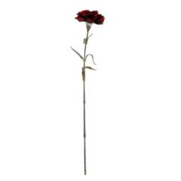 Lemon Pavilion Furniture and Decor Carnation Stem Artificial Flower - Plastic - L11xW10xH56 cm - Burgundy - thumbnail 1