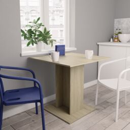 Berkfield Home Dining Table Sonoma Oak 80x80x75 cm Engineered Wood in Brown - Size: 80 x 80 x 75 cm - thumbnail 1