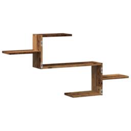 Berkfield Home Durable Wall Shelf Old Wood 104x15x49 cm Engineered Wood in Brown - Size: 104 x 15 x 49 cm - thumbnail 6