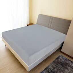 Berkfield Home Jersey Fitted Sheet Grey 100x200 cm Cotton - thumbnail 1