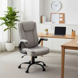 FLAVORA High Back Ergonomic Executive Office Chair in Grey - Size: 0.6m2 - thumbnail 5
