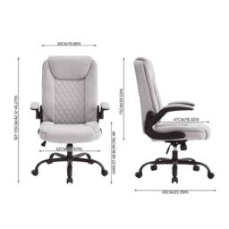 FLAVORA High Back Ergonomic Executive Office Chair in Grey - Size: 0.6m2 - thumbnail 2