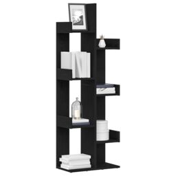Berkfield Home Black Oak Bookshelf - 48x25.5x140 cm, Made from Engineered Wood - Size: 48x25.5x140 cm - thumbnail 3