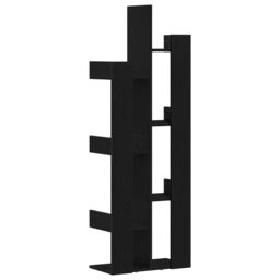Berkfield Home Black Oak Bookshelf - 48x25.5x140 cm, Made from Engineered Wood - Size: 48x25.5x140 cm - thumbnail 5