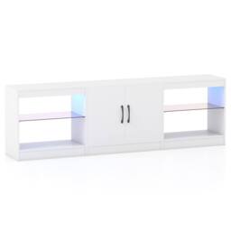 "Costway Modular TV Stand for 85"" TVs 3-in-1 Entertainment Center w/LED Lights in White" - thumbnail 4
