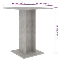 Berkfield Home Bistro Table Concrete Grey 60x60x75 cm Engineered Wood - Size: 60 x 60 x 75 cm - thumbnail 6