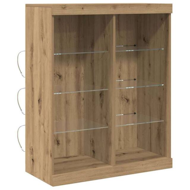 Berkfield Home Sideboard with LED Lights Artisan Oak 41x37x100 cm in Brown - Size: 41 x 37 x 100 cm - image 1
