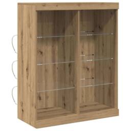 Berkfield Home Sideboard with LED Lights Artisan Oak 41x37x100 cm in Brown - Size: 41 x 37 x 100 cm - thumbnail 1