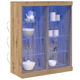 Berkfield Home Sideboard with LED Lights Artisan Oak 41x37x100 cm in Brown - Size: 41 x 37 x 100 cm - thumbnail 3