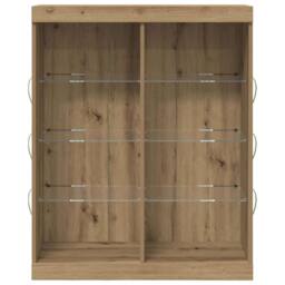 Berkfield Home Sideboard with LED Lights Artisan Oak 41x37x100 cm in Brown - Size: 41 x 37 x 100 cm - thumbnail 6