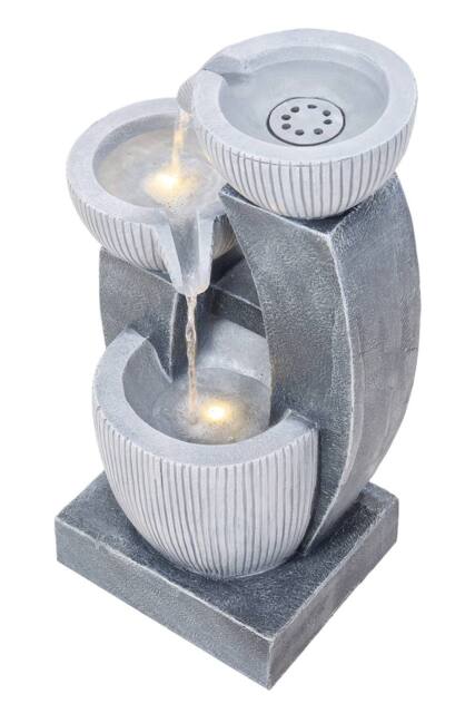 Living and Home Solar-Powered Water Fountain Outdoor Gardening Decor in Grey - image 1