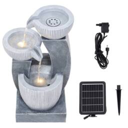 Living and Home Solar-Powered Water Fountain Outdoor Gardening Decor in Grey - thumbnail 3
