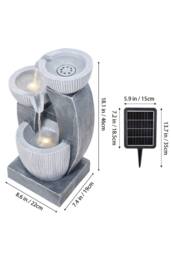 Living and Home Solar-Powered Water Fountain Outdoor Gardening Decor in Grey - thumbnail 2