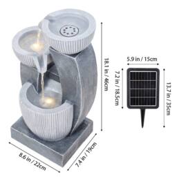 Living and Home Solar-Powered Water Fountain Outdoor Gardening Decor in Grey - thumbnail 9