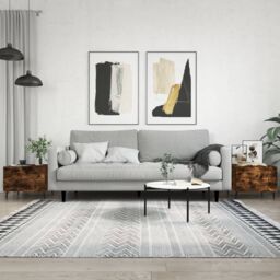 Berkfield Home Coffee Tables 2 pcs Smoked Oak 50x50x40 cm Engineered Wood in Brown - Size: 50 x 50 x 40 cm - thumbnail 1