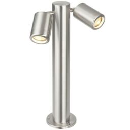 Loops 450mm IP65 Twin Outdoor Lamp Post Bollard Light Tilting GU10 Marine Grade Steel in Metallics