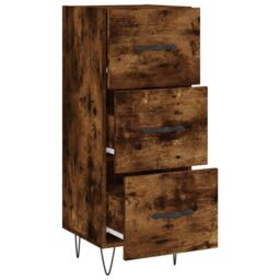 Berkfield Home Sideboard Smoked Oak 34.5x34x90 cm Engineered Wood in Brown - thumbnail 5