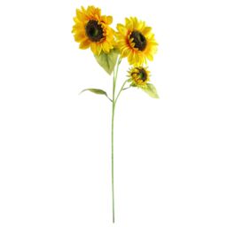 Leaf 100cm Yellow Artificial Sunflower Arrangement Glass Vase - thumbnail 2