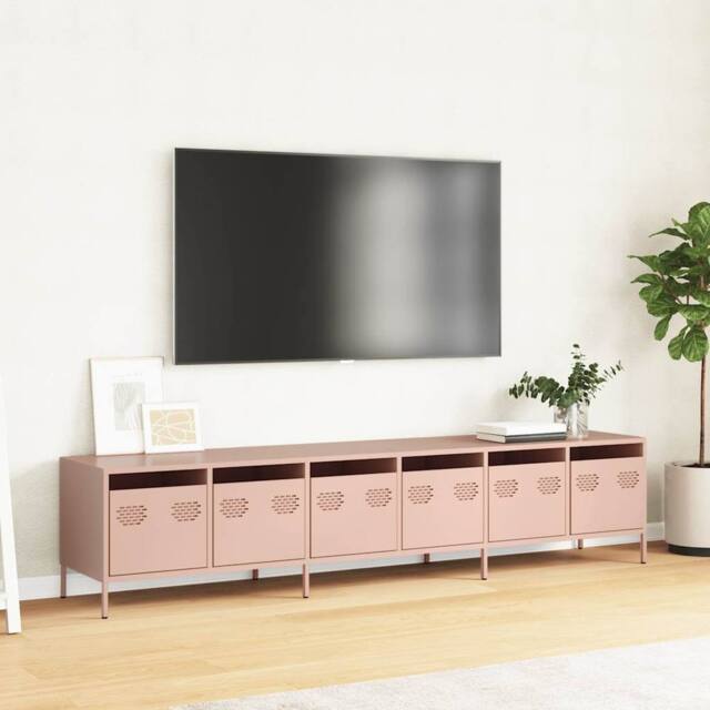 Berkfield Home TV Cabinet Pink 202x39x43.5 cm Cold-rolled Steel - image 1