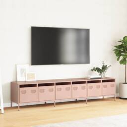 Berkfield Home TV Cabinet Pink 202x39x43.5 cm Cold-rolled Steel