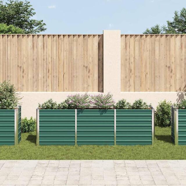 Berkfield Home Garden Raised Bed Galvanised Steel 240x40x77 cm Green - Size: 240 x 40 x 77 cm - image 1