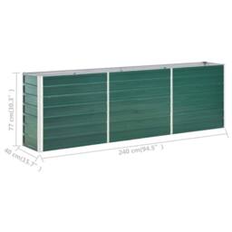 Berkfield Home Garden Raised Bed Galvanised Steel 240x40x77 cm Green - Size: 240 x 40 x 77 cm - thumbnail 8