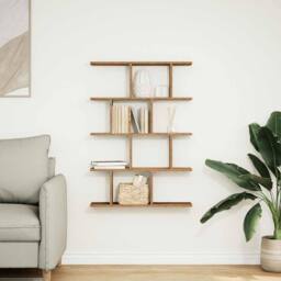 Berkfield Home Wall Cube Shelf 12 Compartments Old Wood Engineered Wood in Brown - thumbnail 3