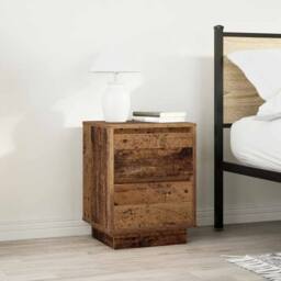 Berkfield Home Bedside Cabinets with LED Lights¬†2 pcs Old Wood 38x34x50 cm - Size: 38 x 34 x 50 cm - thumbnail 4