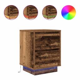 Berkfield Home Bedside Cabinets with LED Lights¬†2 pcs Old Wood 38x34x50 cm - Size: 38 x 34 x 50 cm - thumbnail 1
