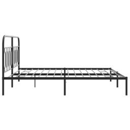 Berkfield Home Metal Bed Frame without Mattress with Headboard Black 183x213cm - Size: 183x213 cm - thumbnail 5