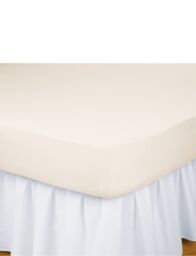 Chums Soft Cotton Jersey Non Iron Fitted Sheets in Ecru - Size: Single