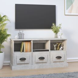 Berkfield Home TV Cabinet Concrete Grey 100x35x50 cm Engineered Wood - Size: 100 x 35 x 50 cm - thumbnail 1