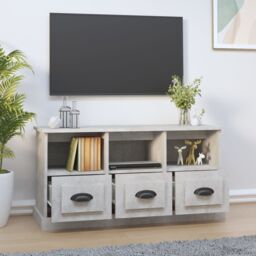 Berkfield Home TV Cabinet Concrete Grey 100x35x50 cm Engineered Wood - Size: 100 x 35 x 50 cm - thumbnail 3