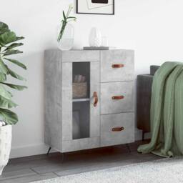 Berkfield Home Sideboard Concrete Grey 69.5x34x90 cm Engineered Wood - thumbnail 2