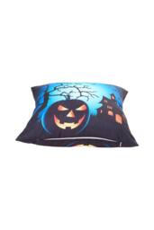 Living and Home 2Pcs Halloween Pumpkin & Haunted House Printed Throw Pillow - Size: 45 cm x 45 cm - thumbnail 2