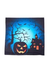 Living and Home 2Pcs Halloween Pumpkin & Haunted House Printed Throw Pillow - Size: 45 cm x 45 cm - thumbnail 4