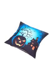 Living and Home 2Pcs Halloween Pumpkin & Haunted House Printed Throw Pillow - Size: 45 cm x 45 cm - thumbnail 3