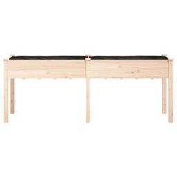 Berkfield Home Planter with Liner 203x53x76 cm Solid Wood Fir in Brown - Size: 203 x 53 x 76 cm - thumbnail 4