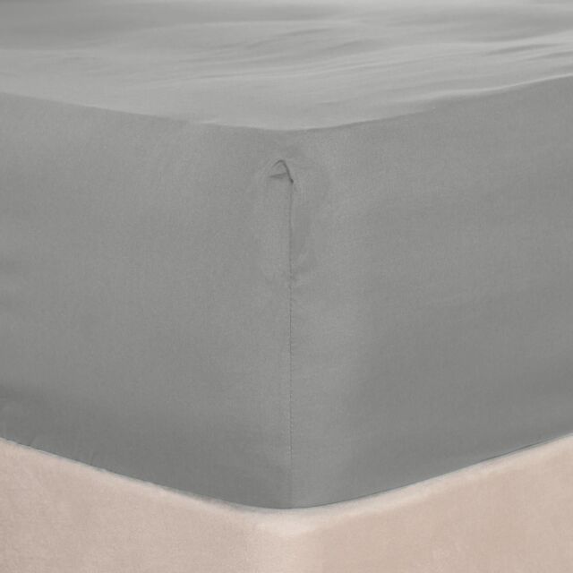 OHS Plain Bed Sheet Microfibre Deep Fitted Soft in Grey - Size: Single - image 1